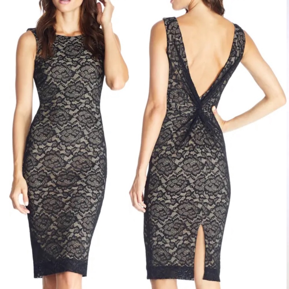 NEW Dress The Population Black Lace Body Con Dress